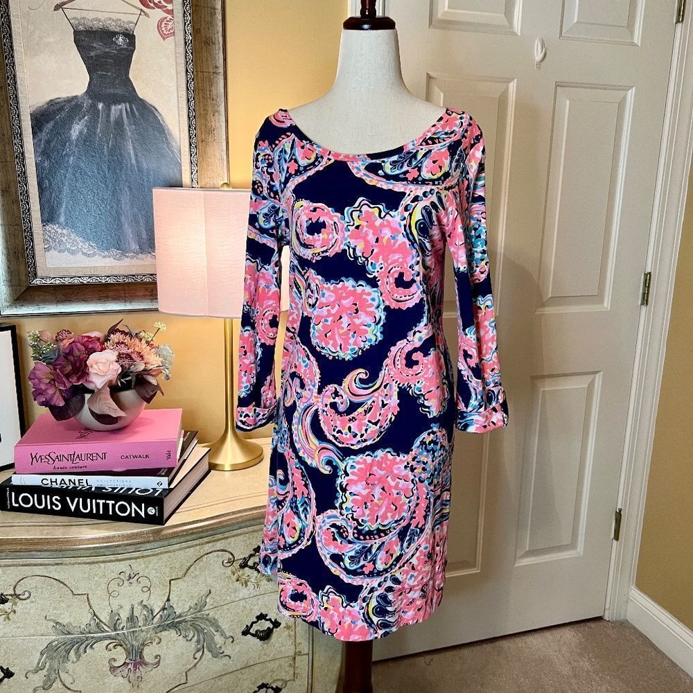 NWOT Lilly Pulitzer Linden T Shirt Style Dress in Pop Up for the Halibut MEDIUM